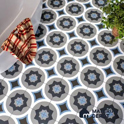 Moroccan Tile TL 05185 Zellige Starry Grey Multi Colour 1 ft x 1 ft Vitrified Matte Finish - 9 mm | Suitable for Kitchen, Bathroom, Balcony Floor & Wall (Sample)