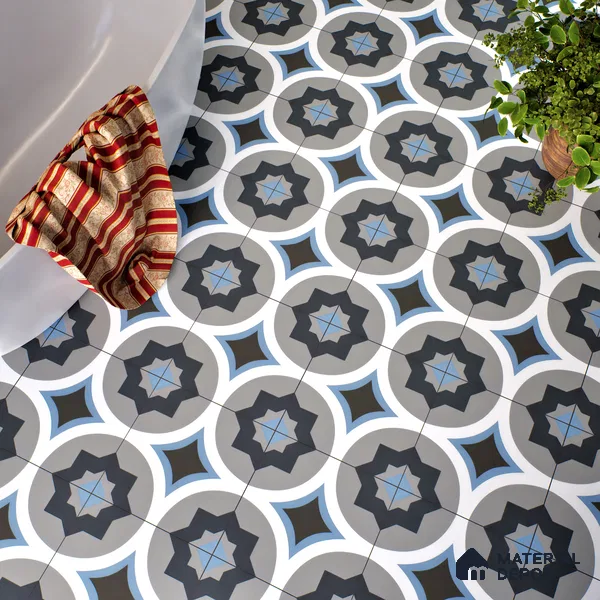 Moroccan Tile TL 05185 Zellige Starry Grey Multi Colour 1 ft x 1 ft Vitrified Matte Finish - 9 mm | Suitable for Kitchen, Bathroom, Balcony Floor & Wall (Sample)