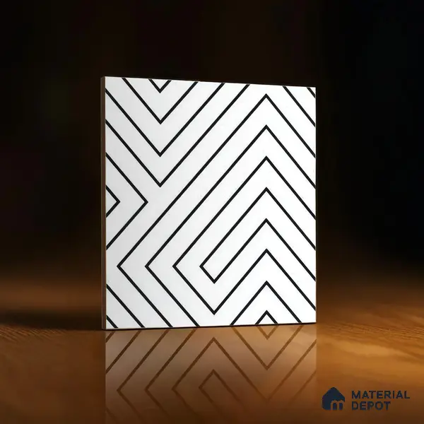 Moroccan Tile TL 05186 Zellige Puzzle Lines Multi Colour 1 ft x 1 ft Vitrified Matte Finish - 9 mm | Suitable for Kitchen, Bathroom, Balcony Floor & Wall | Please Expect a Slight Variation of Pattern
