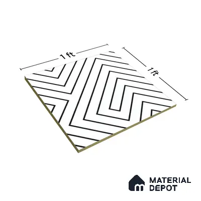 Moroccan Tile TL 05186 Zellige Puzzle Lines Multi Colour 1 ft x 1 ft Vitrified Matte Finish - 9 mm | Suitable for Kitchen, Bathroom, Balcony Floor & Wall | Please Expect a Slight Variation of Pattern
