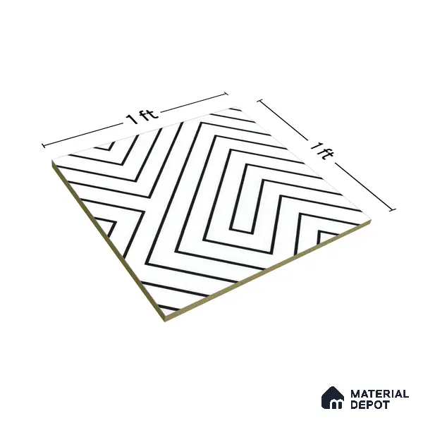 Moroccan Tile TL 05186 Zellige Puzzle Lines Multi Colour 1 ft x 1 ft Vitrified Matte Finish - 9 mm | Suitable for Kitchen, Bathroom, Balcony Floor & Wall | Please Expect a Slight Variation of Pattern
