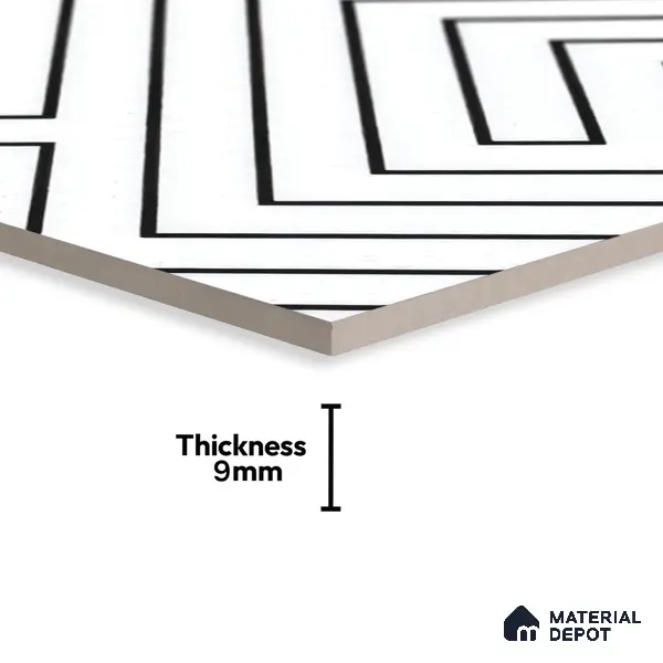 Moroccan Tile TL 05186 Zellige Puzzle Lines Multi Colour 1 ft x 1 ft Vitrified Matte Finish - 9 mm | Suitable for Kitchen, Bathroom, Balcony Floor & Wall | Please Expect a Slight Variation of Pattern