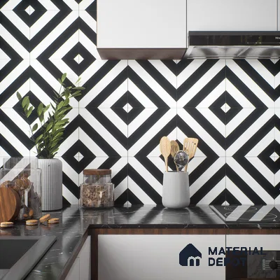 Moroccan Wall & Floor Tile TL 05187 Zellige Linear Zebra Multi Colour 1 ft x 1 ft Porcelain Matte Finish - 9 mm | Suitable for Kitchen, Bathroom, Entryway | Please Expect a Slight Variation of Pattern