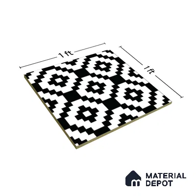 Moroccan Tile TL 05188 Zellige Medina Mystique Multi Colour 1 ft x 1 ft Vitrified Matte Finish - 9 mm | Suitable for Kitchen, Bathroom, Balcony Floor & Wall | Please Expect a Slight Variation of Pattern