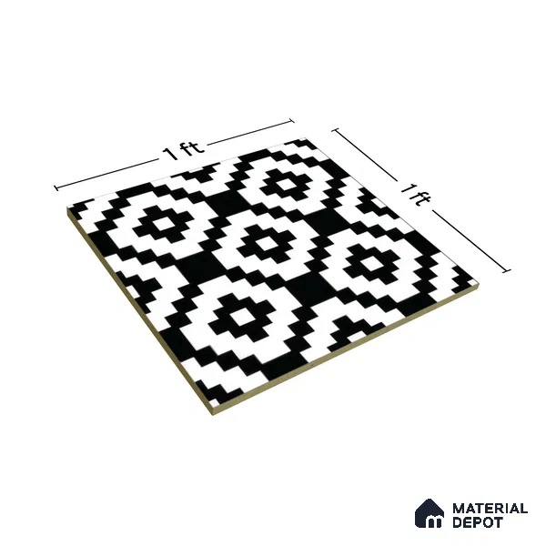 Moroccan Tile TL 05188 Zellige Medina Mystique Multi Colour 1 ft x 1 ft Vitrified Matte Finish - 9 mm | Suitable for Kitchen, Bathroom, Balcony Floor & Wall | Please Expect a Slight Variation of Pattern