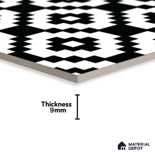 Moroccan Tile TL 05188 Zellige Medina Mystique Multi Colour 1 ft x 1 ft Vitrified Matte Finish - 9 mm | Suitable for Kitchen, Bathroom, Balcony Floor & Wall | Please Expect a Slight Variation of Pattern