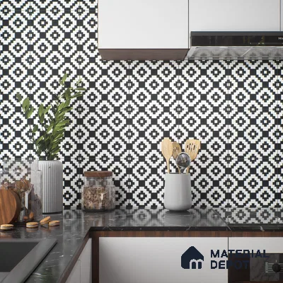 Moroccan Tile TL 05188 Zellige Medina Mystique Multi Colour 1 ft x 1 ft Vitrified Matte Finish - 9 mm | Suitable for Kitchen, Bathroom, Balcony Floor & Wall | Please Expect a Slight Variation of Pattern