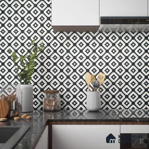 Moroccan Tile TL 05188 Zellige Medina Mystique Multi Colour 1 ft x 1 ft Vitrified Matte Finish - 9 mm | Suitable for Kitchen, Bathroom, Balcony Floor & Wall | Please Expect a Slight Variation of Pattern