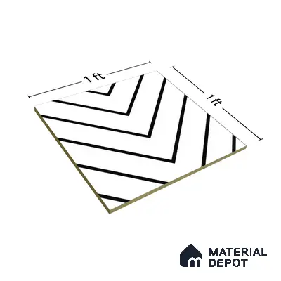 Moroccan Tile TL 05189 Zellige Wave Lines Multi Colour 1 ft x 1 ft Vitrified Matte Finish - 9 mm | Suitable for Kitchen, Bathroom, Balcony Floor & Wall | Please Expect a Slight Variation of Pattern