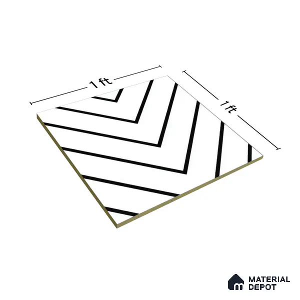 Moroccan Tile TL 05189 Zellige Wave Lines Multi Colour 1 ft x 1 ft Vitrified Matte Finish - 9 mm | Suitable for Kitchen, Bathroom, Balcony Floor & Wall | Please Expect a Slight Variation of Pattern