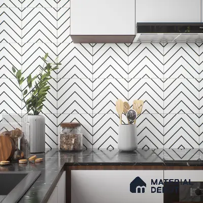 Moroccan Tile TL 05189 Zellige Wave Lines Multi Colour 1 ft x 1 ft Vitrified Matte Finish - 9 mm | Suitable for Kitchen, Bathroom, Balcony Floor & Wall | Please Expect a Slight Variation of Pattern