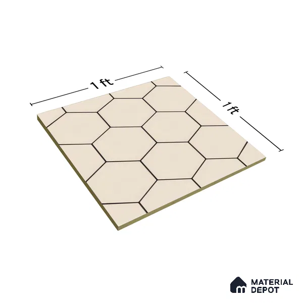 Moroccan Tile TL 05190 Zellige Honeycomb Beige Brown 1 ft x 1 ft Vitrified Matte Finish - 9 mm | Suitable for Kitchen, Bathroom, Balcony Floor & Wall | Please Expect a Slight Variation of Pattern (Sample)