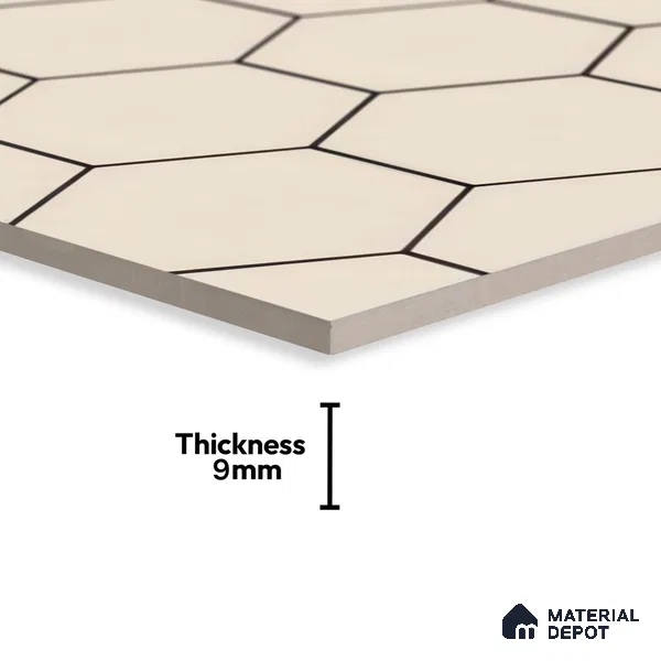 Moroccan Tile TL 05190 Zellige Honeycomb Beige Brown 1 ft x 1 ft Vitrified Matte Finish - 9 mm | Suitable for Kitchen, Bathroom, Balcony Floor & Wall | Please Expect a Slight Variation of Pattern (Sample)