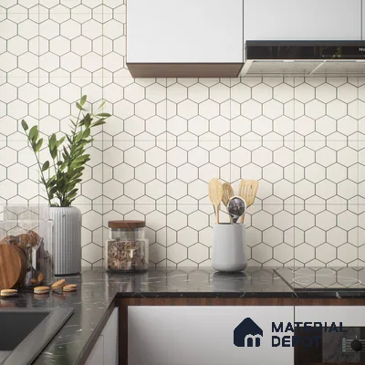 Moroccan Tile TL 05190 Zellige Honeycomb Beige Brown 1 ft x 1 ft Vitrified Matte Finish - 9 mm | Suitable for Kitchen, Bathroom, Balcony Floor & Wall | Please Expect a Slight Variation of Pattern (Sample)