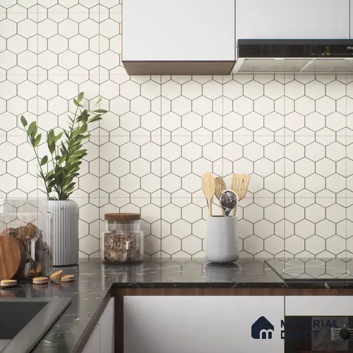 Moroccan Tile TL 05190 Zellige Honeycomb Beige Brown 1 ft x 1 ft Vitrified Matte Finish - 9 mm | Suitable for Kitchen, Bathroom, Balcony Floor & Wall | Please Expect a Slight Variation of Pattern
