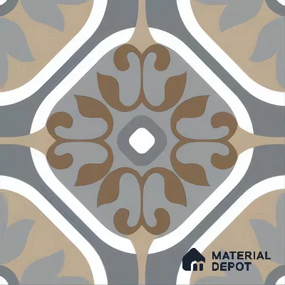 Moroccan Tile TL 05191 B Zellige Floral Brown Multi Colour 1 ft x 1 ft Vitrified Matte Finish - 9 mm | Suitable for Kitchen, Bathroom, Balcony Floor & Wall | Please Expect a Slight Variation of Pattern (Sample)