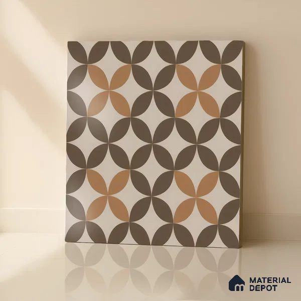 Moroccan Tile TL 05192 B Zellige Brown Olympia Multi Colour 1 ft x 1 ft Vitrified Matte Finish - 9 mm | Suitable for Kitchen, Bathroom, Balcony Floor & Wall | Please Expect a Slight Variation of Pattern (Sample)