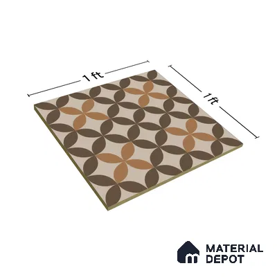 Moroccan Tile TL 05192 B Zellige Brown Olympia Multi Colour 1 ft x 1 ft Vitrified Matte Finish - 9 mm | Suitable for Kitchen, Bathroom, Balcony Floor & Wall | Please Expect a Slight Variation of Pattern (Sample)