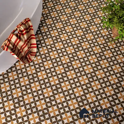 Moroccan Tile TL 05192 B Zellige Brown Olympia Multi Colour 1 ft x 1 ft Vitrified Matte Finish - 9 mm | Suitable for Kitchen, Bathroom, Balcony Floor & Wall | Please Expect a Slight Variation of Pattern (Sample)