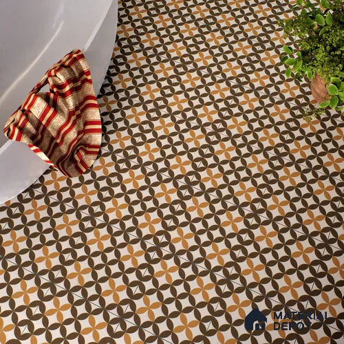 Moroccan Wall & Floor Tile TL 05192 B Zellige Brown Olympia Multi Colour 1 ft x 1 ft Vitrified Matte Finish - 9 mm | Suitable for Kitchen, Bathroom, Balcony | Please Expect a Slight Variation of Pattern