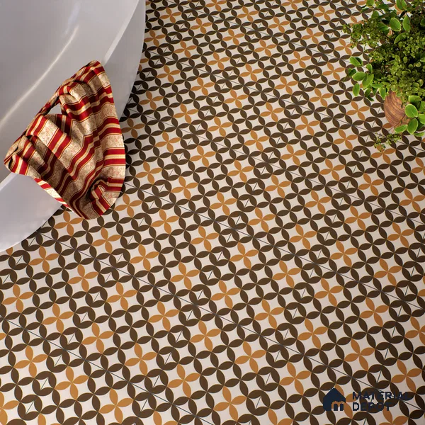 Moroccan Tile TL 05192 B Zellige Brown Olympia Multi Colour 1 ft x 1 ft Vitrified Matte Finish - 9 mm | Suitable for Kitchen, Bathroom, Balcony Floor & Wall | Please Expect a Slight Variation of Pattern (Sample)