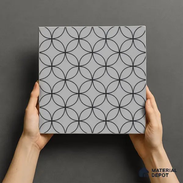 Moroccan Tile TL 05192 C Zellige Grey Olympia Multi Colour 1 ft x 1 ft Vitrified Matte Finish - 9 mm | Suitable for Kitchen, Bathroom, Balcony Floor & Wall | Please Expect a Slight Variation of Pattern