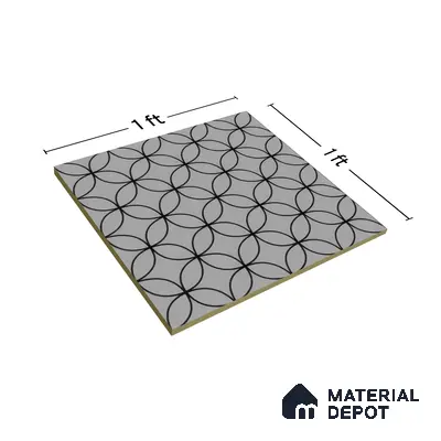 Moroccan Tile TL 05192 C Zellige Grey Olympia Multi Colour 1 ft x 1 ft Vitrified Matte Finish - 9 mm | Suitable for Kitchen, Bathroom, Balcony Floor & Wall | Please Expect a Slight Variation of Pattern