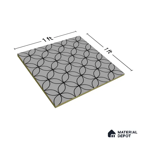 Moroccan Tile TL 05192 C Zellige Grey Olympia Multi Colour 1 ft x 1 ft Vitrified Matte Finish - 9 mm | Suitable for Kitchen, Bathroom, Balcony Floor & Wall | Please Expect a Slight Variation of Pattern