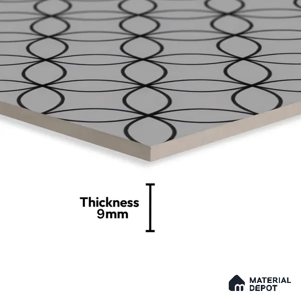Moroccan Tile TL 05192 C Zellige Grey Olympia Multi Colour 1 ft x 1 ft Vitrified Matte Finish - 9 mm | Suitable for Kitchen, Bathroom, Balcony Floor & Wall | Please Expect a Slight Variation of Pattern