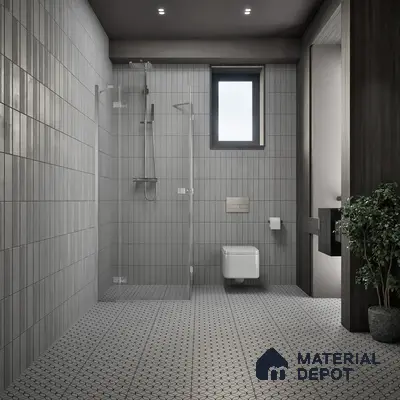 Moroccan Tile TL 05192 C Zellige Grey Olympia Multi Colour 1 ft x 1 ft Vitrified Matte Finish - 9 mm | Suitable for Kitchen, Bathroom, Balcony Floor & Wall | Please Expect a Slight Variation of Pattern