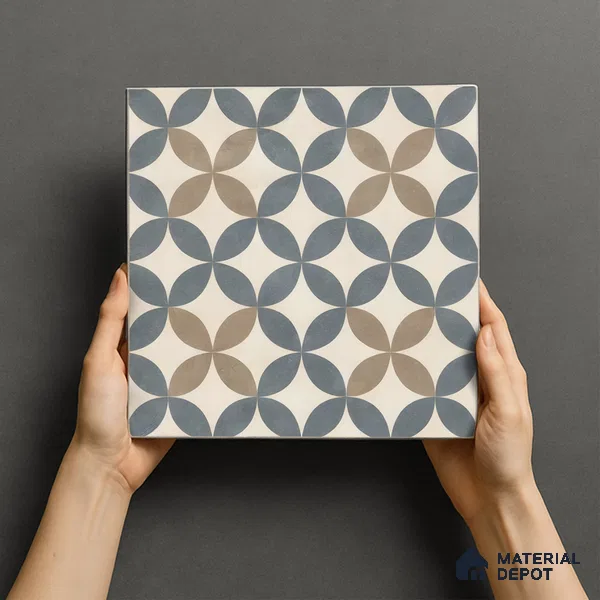 Moroccan Tile TL 05192 Zellige Beige Olympia Multi Colour 1 ft x 1 ft Vitrified Matte Finish - 9 mm | Suitable for Kitchen, Bathroom, Balcony Floor & Wall | Please Expect a Slight Variation of Pattern