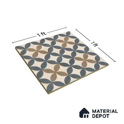 Moroccan Tile TL 05192 Zellige Beige Olympia Multi Colour 1 ft x 1 ft Vitrified Matte Finish - 9 mm | Suitable for Kitchen, Bathroom, Balcony Floor & Wall | Please Expect a Slight Variation of Pattern