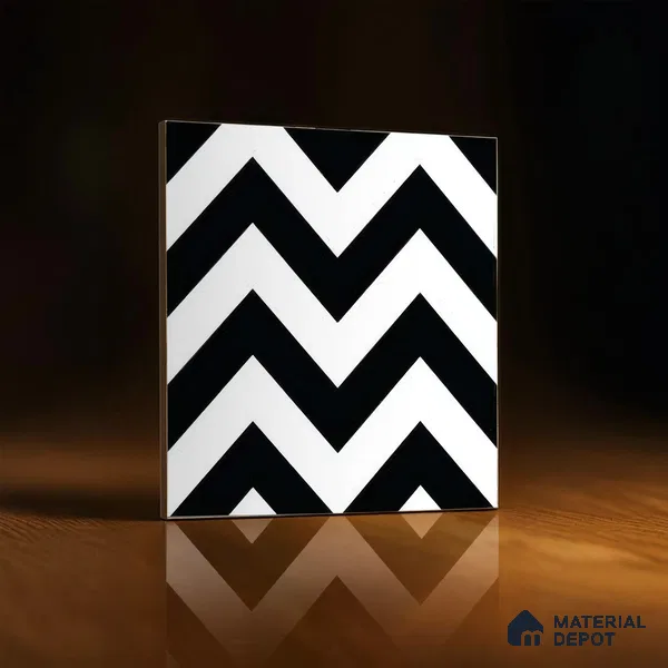 Moroccan Tile TL 05195 Zellige Inverted Wave Multi Colour 1 ft x 1 ft Vitrified Matte Finish - 9 mm | Suitable for Kitchen, Bathroom, Balcony Floor & Wall | Please Expect a Slight Variation of Pattern (Sample)