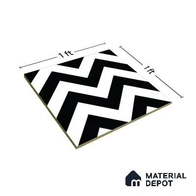 Moroccan Tile TL 05195 Zellige Inverted Wave Multi Colour 1 ft x 1 ft Vitrified Matte Finish - 9 mm | Suitable for Kitchen, Bathroom, Balcony Floor & Wall | Please Expect a Slight Variation of Pattern (Sample)