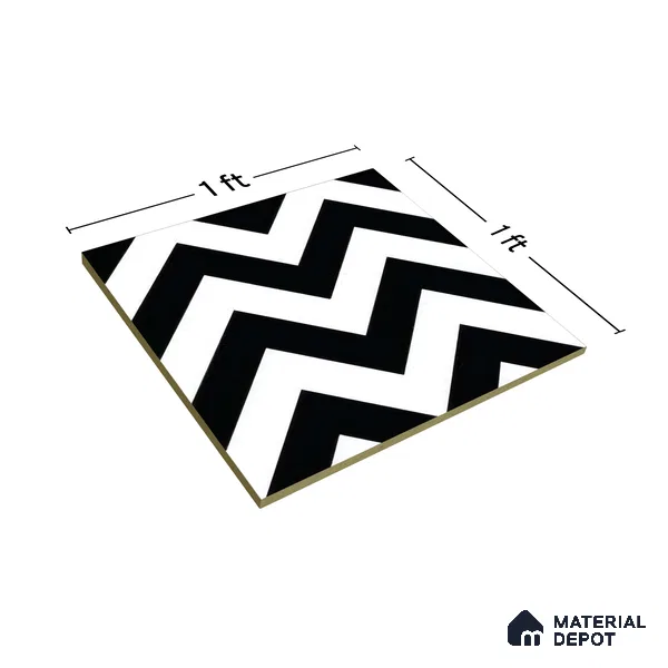 Moroccan Tile TL 05195 Zellige Inverted Wave Multi Colour 1 ft x 1 ft Vitrified Matte Finish - 9 mm | Suitable for Kitchen, Bathroom, Balcony Floor & Wall | Please Expect a Slight Variation of Pattern (Sample)