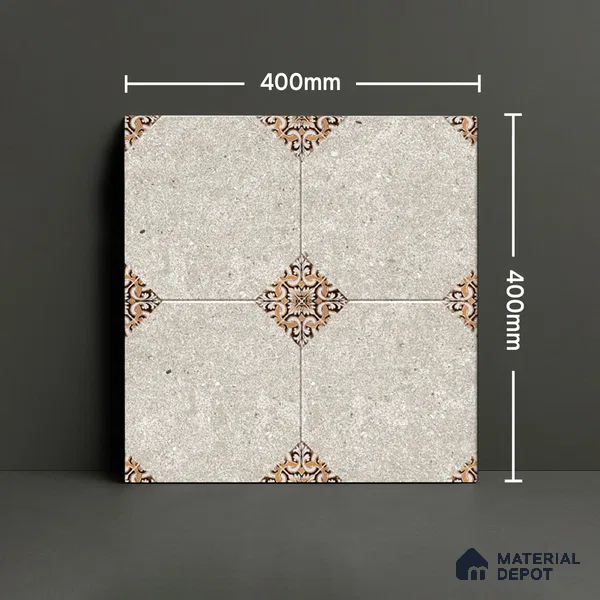 Moroccan Floor Tile TL 04784 B Earthen Slate Hexa Creamy White 16 x 16 inch Vitrified Anti Skid Matte Finish - 12 mm | Suitable for Parking, Terrace, Balcony, Courtyard | Pattern Alignment May Vary | 2-3 mm Spacer is Mandatory (Sample)