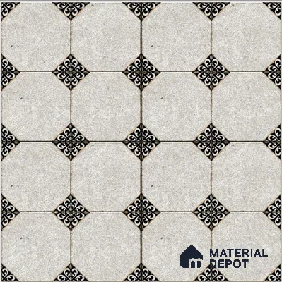 Moroccan Floor Tile TL 04784 Earthen Slate Hexa Silver Grey 16 x 16 inch Vitrified Anti Skid Matte Finish - 12 mm | Suitable for Parking, Bathroom, Balcony, Courtyard | Pattern Alignment May Vary | 2-3 mm Spacer is Mandatory