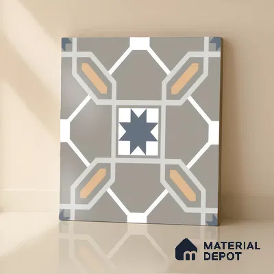 Moroccan Tile TL 04800 Zellige Beige Torrence Multi Colour 1 ft x 1 ft Vitrified Matte Finish - 11 mm | Suitable for Kitchen, Bathroom, Balcony Floor & Wall | Please Expect a Slight Variation of Pattern (Sample)