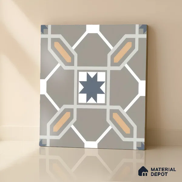 Moroccan Tile TL 04800 Zellige Beige Torrence Multi Colour 1 ft x 1 ft Vitrified Matte Finish - 11 mm | Suitable for Kitchen, Bathroom, Balcony Floor & Wall | Please Expect a Slight Variation of Pattern (Sample)