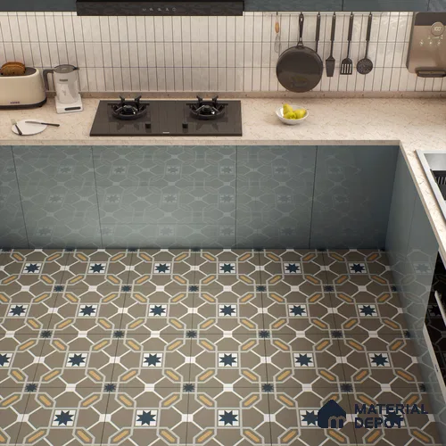 Moroccan Wall & Floor Tile TL 04800 Zellige Beige Torrence Multi Colour 1 ft x 1 ft Vitrified Matte Finish - 11 mm | Suitable for Kitchen, Bathroom, Balcony | Please Expect a Slight Variation of Pattern