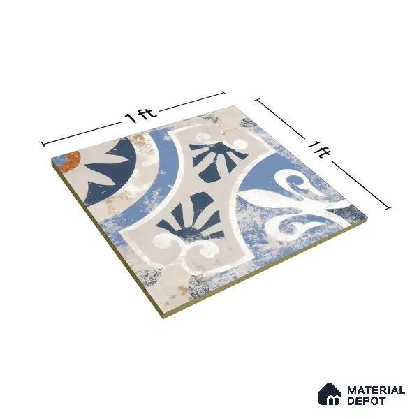 Moroccan Tile TL 04801 Zellige Rustic Tulsa Multi Colour 1 ft x 1 ft Vitrified Matte Finish - 11 mm | Suitable for Kitchen, Bathroom, Balcony Floor & Wall | Please Expect a Slight Variation of Pattern (Sample)