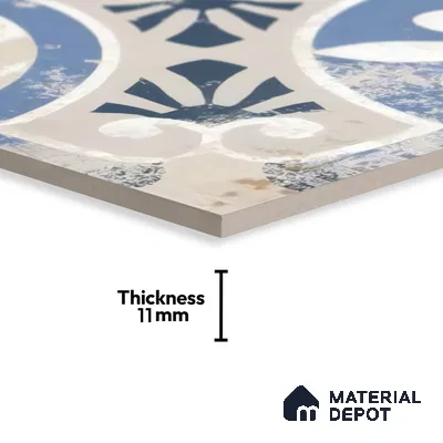Moroccan Tile TL 04801 Zellige Rustic Tulsa Multi Colour 1 ft x 1 ft Vitrified Matte Finish - 11 mm | Suitable for Kitchen, Bathroom, Balcony Floor & Wall | Please Expect a Slight Variation of Pattern (Sample)
