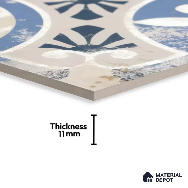 Moroccan Tile TL 04801 Zellige Rustic Tulsa Multi Colour 1 ft x 1 ft Vitrified Matte Finish - 11 mm | Suitable for Kitchen, Bathroom, Balcony Floor & Wall | Please Expect a Slight Variation of Pattern (Sample)