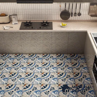 Moroccan Tile TL 04801 Zellige Rustic Tulsa Multi Colour 1 ft x 1 ft Vitrified Matte Finish - 11 mm | Suitable for Kitchen, Bathroom, Balcony Floor & Wall | Please Expect a Slight Variation of Pattern (Sample)