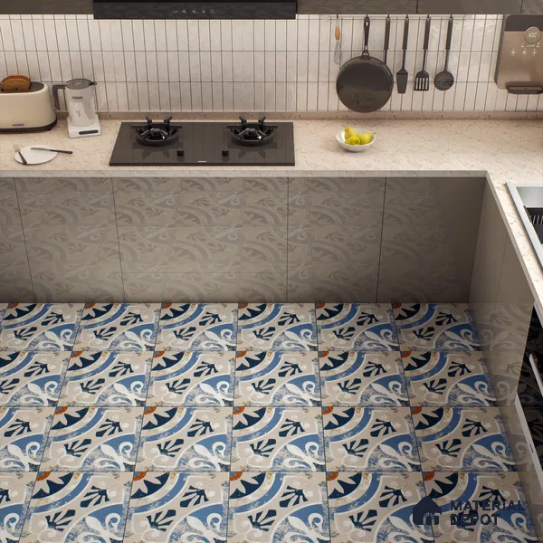 Moroccan Tile TL 04801 Zellige Rustic Tulsa Multi Colour 1 ft x 1 ft Vitrified Matte Finish - 11 mm | Suitable for Kitchen, Bathroom, Balcony Floor & Wall | Please Expect a Slight Variation of Pattern (Sample)