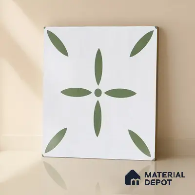 Moroccan Tile TL 05173 Zellige Urban Green Multi Colour 1 ft x 1 ft Vitrified Matte Finish - 9 mm | Suitable for Kitchen, Bathroom, Balcony Floor & Wall | Please Expect a Slight Variation of Pattern