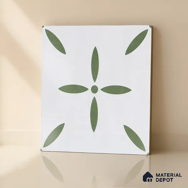 Moroccan Tile TL 05173 Zellige Urban Green Multi Colour 1 ft x 1 ft Vitrified Matte Finish - 9 mm | Suitable for Kitchen, Bathroom, Balcony Floor & Wall | Please Expect a Slight Variation of Pattern