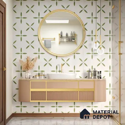 Moroccan Tile TL 05173 Zellige Urban Green Multi Colour 1 ft x 1 ft Vitrified Matte Finish - 9 mm | Suitable for Kitchen, Bathroom, Balcony Floor & Wall | Please Expect a Slight Variation of Pattern