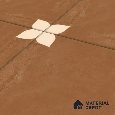 Moroccan Wall & Floor Athangudi Tile TL 05859 B Zellige Terracotta Floral Brown 1 ft x 1 ft Vitrified Matte Finish - 9 mm | Suitable for Bathroom, Kitchen, Balcony | Please Expect a Slight Variation of Pattern (Sample)