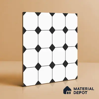Moroccan Look Floor & Wall Tile TL 06020 Prism Octo 2 ft x 2 ft Rustic Carving Matte Finish Vitrified Tile - 9 mm |  Suitable For Living Room, Bedroom, Bathroom, Kitchen & Dining | Please Expect a Slight Variation of Pattern